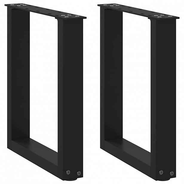 vidaXL Nohy konferenčního stolku ve tvaru U, 2 ks, černé, 38 x (42-43) cm, ocel