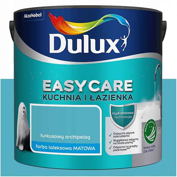 Barva na stěny Dulux EasyCare Kuchyně a koupelna Tyrkysová souostroví 2,5L