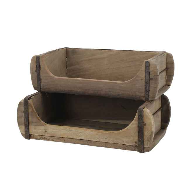 Hnědá dřevěná polička z cihlové formy Grimaud - 30*20*20 cm Chic Antique