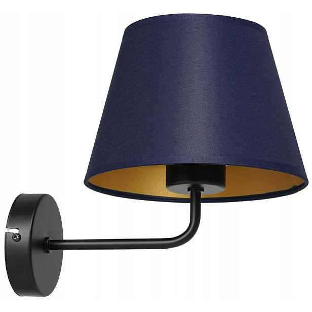 Nástěnná lampa Arden Modrá Zlatá Abažur loftová stylizace