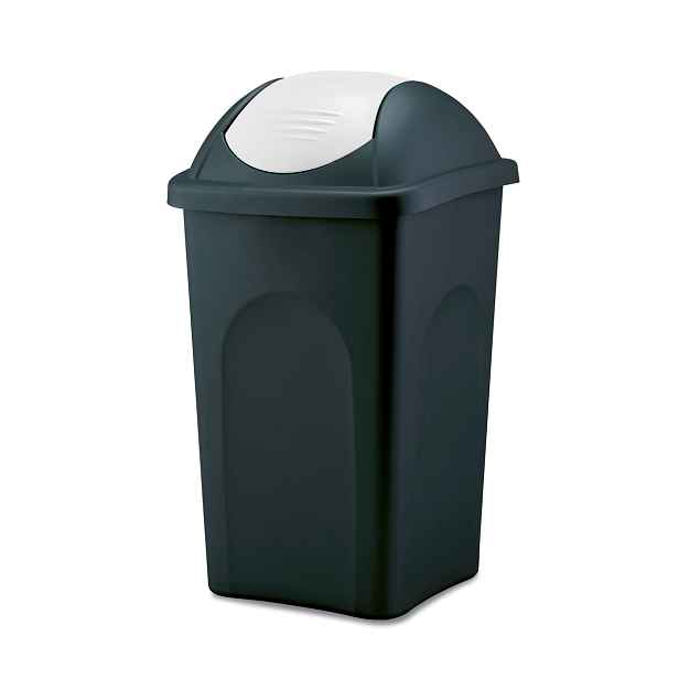 STEFANPLAST Odpadkový koš Multipat 60 l, černý, bílé víko