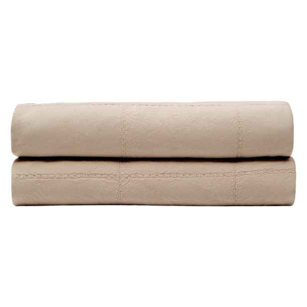 Světle hnědý bavlněný prošívaný přehoz 180x260 cm Isor – Kave Home