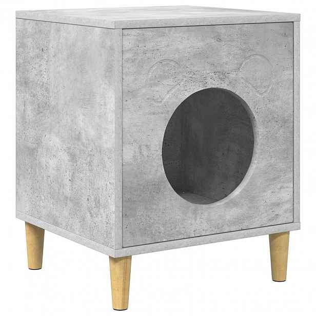 vidaXL Kočičí dům Beton 42,5 x 40 x 53 cm Kompozitní dřevo