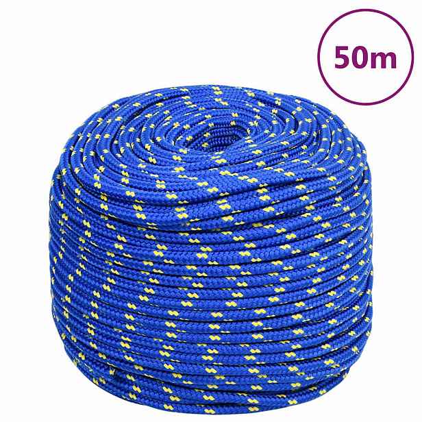 vidaXL Lodní lano modré 8 mm 50 m polypropylen