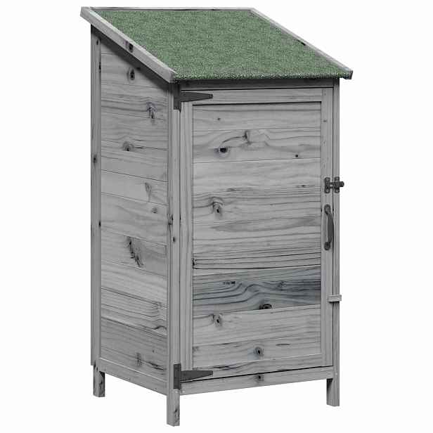 vidaXL Zahradní shed Šedá 59 x 56 x 113,5 cm Masivní jedlové dřevo