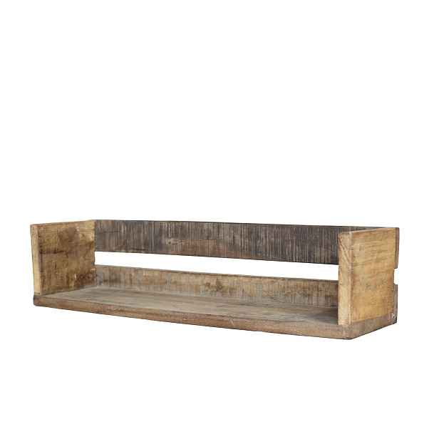 Hnědá antik dřevěná nástěnná polička Grimaud - 50*13*12 cm Chic Antique