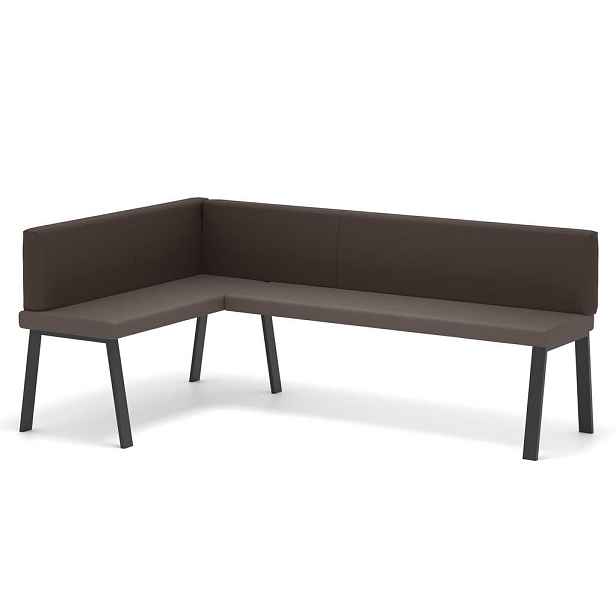 Idohome ROHOVÁ LAVICE MONO Y levá ekokůže hladká, 128/168 cm, hnědá
