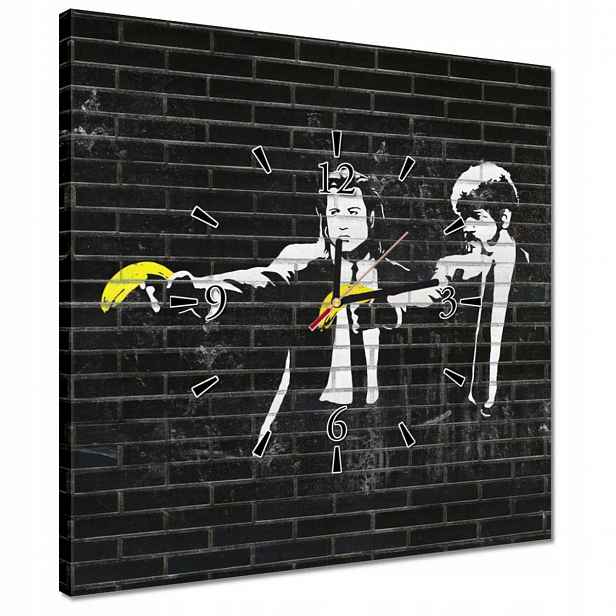 Nástěnné hodiny 40x40 Banksy Banana Fiction
