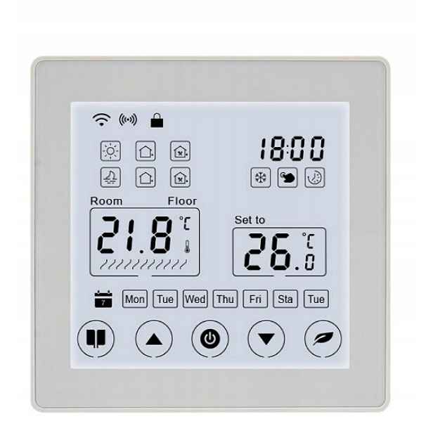 Termostat Pokojový Dotykový LCD Panel 16A Wifi Tuya Pro Podlahové Topení