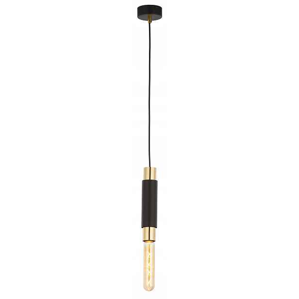 Jupiter Lile Moderní závěsná lampa E27 15W Černo-zlatá Tuba