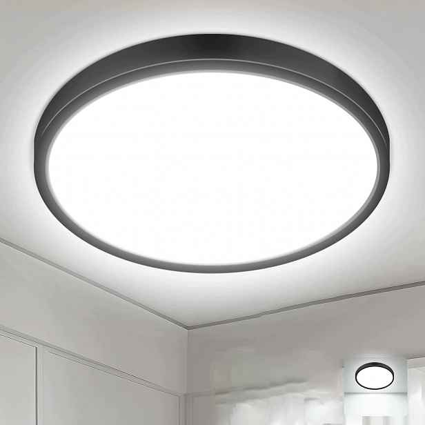 Stropní Svítidlo Nástěnný Led 40 cm Kulatý Černý 40W 3400lm 4000K Neutrální bílá barva