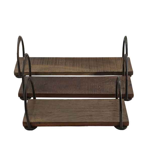 3ks dekorační dřevěný podnos s uchy Grimaud Unit - 43*13*13 cm Chic Antique