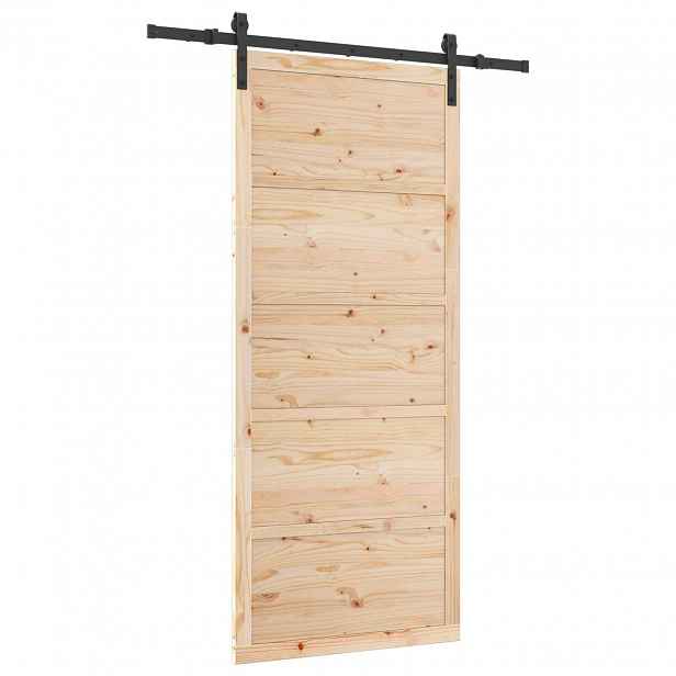 vidaXL Posuvné dveře Přírodní 80 x 208 cm Masivní borovicové dřevo