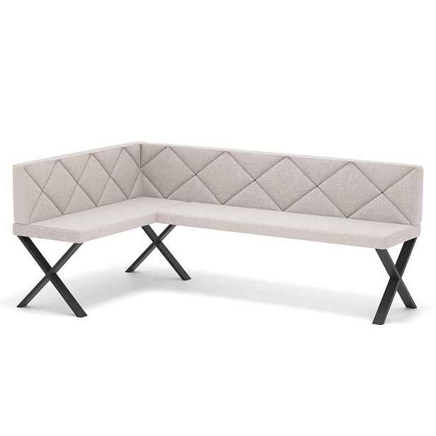 Idohome ROHOVÁ LAVICE VERO X levá tkanina prošívaná, 128/168 cm, béžová