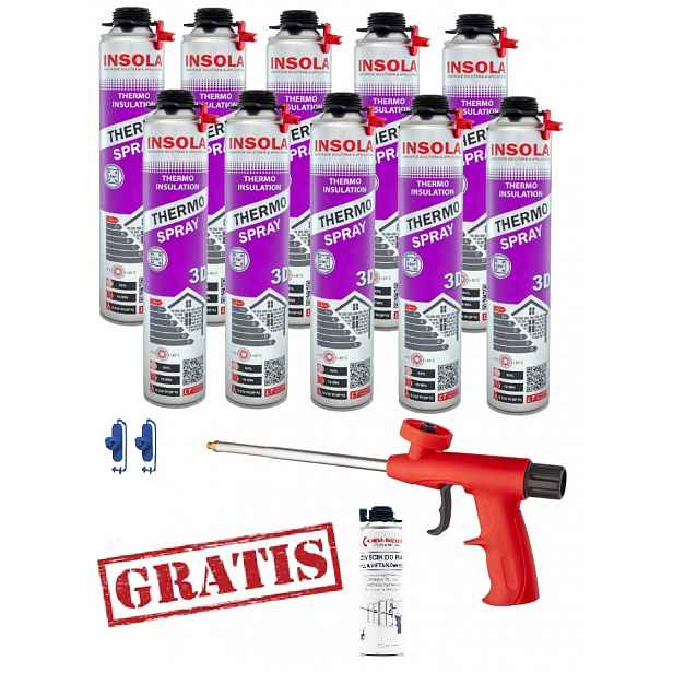 Pur Sprchová Pěna 930 g Izolace Zateplení garáže 13 prvků Insola 3D
