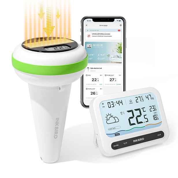 Solární Bazénový Teploměr Wifi IP68 S Bránou