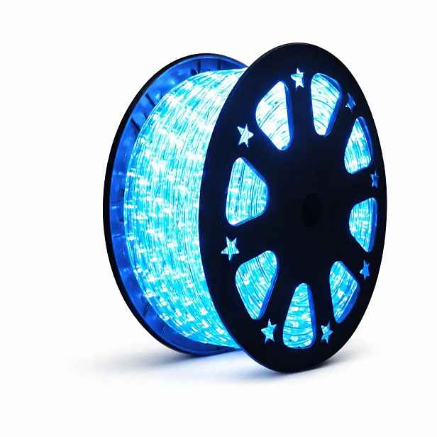 Easy Fix světelná LED hadice venkovní, 50 m, modrá, 1500 diod, čirý kabel, IP44, cívka