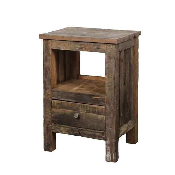 Hnědý antik dřevěný noční stolek Grimaud Unit - 44*37*63cm Chic Antique