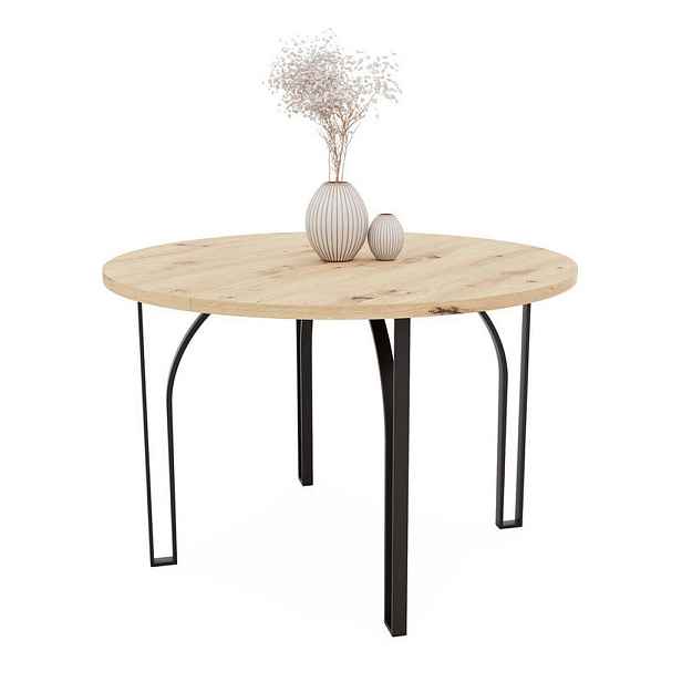 Idohome JÍDELNÍ STŮL ASTRO rozkládací 100/76 cm, černý / Artisan