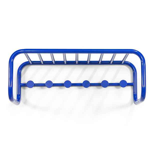 Modrý kovový nástěnný věšák s poličkou 72 cm Retro – Spinder Design