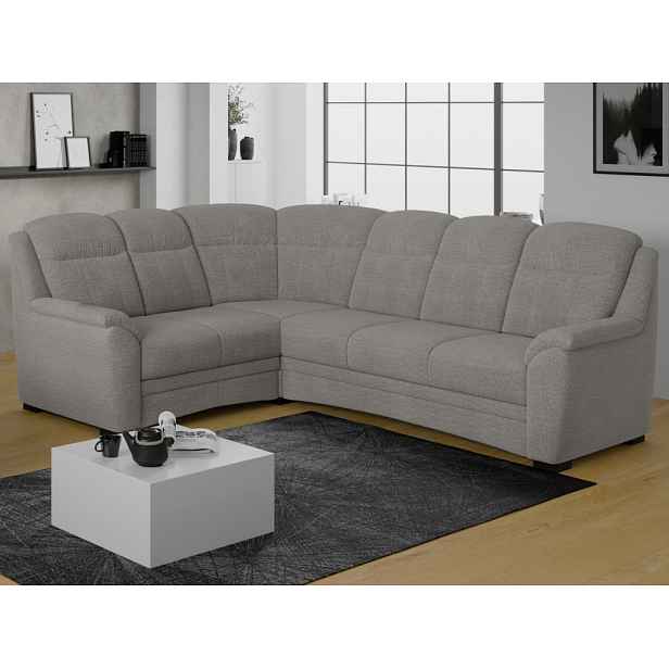 Rohová sedací souprava Bruno, světle šedá látka, levý roh