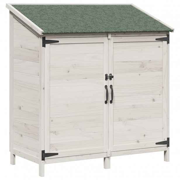 vidaXL Zahradní shed Bílá 106,5 x 56 x 113,5 cm Masivní jedlové dřevo