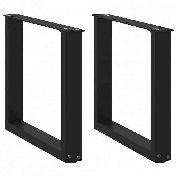 vidaXL Nohy konferenčního stolku ve tvaru U, 2 ks, černé, 50 x (42-43) cm, ocel