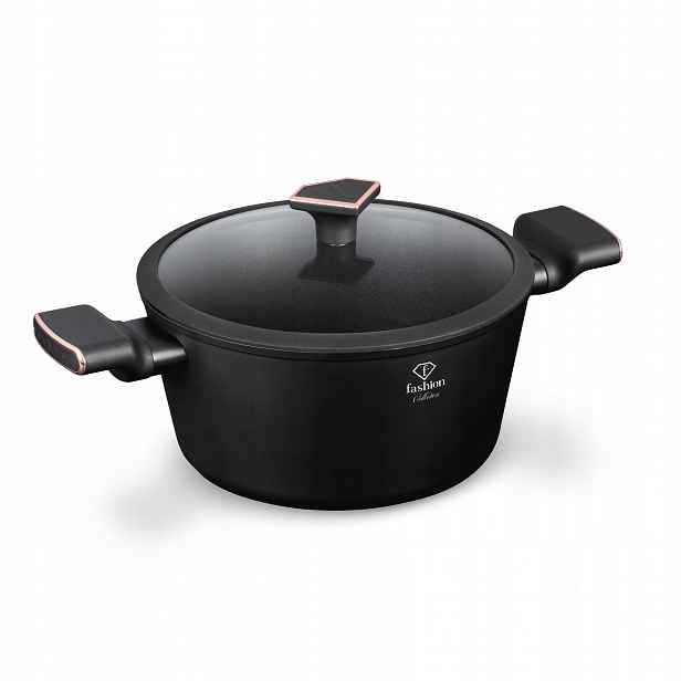 Hrnec s poklicí 24 cm Fashion FTV-0038 Matte Black-Rose Gold