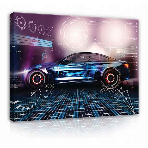 Obraz Do Pokoje Mládežnického Dítěte Chlapce Auto Hráč Na Plátně 120x80