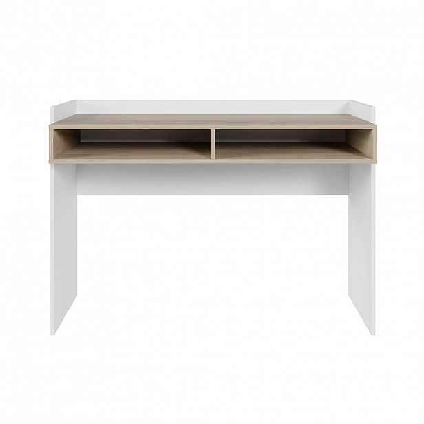 Selsey PSACÍ STŮL Tabise bílá / dekor ořechu, 120 × 53 cm