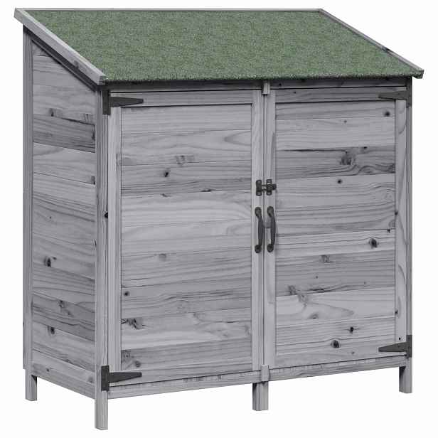 vidaXL Zahradní shed Šedá 106,5 x 56 x 113,5 cm Masivní jedlové dřevo