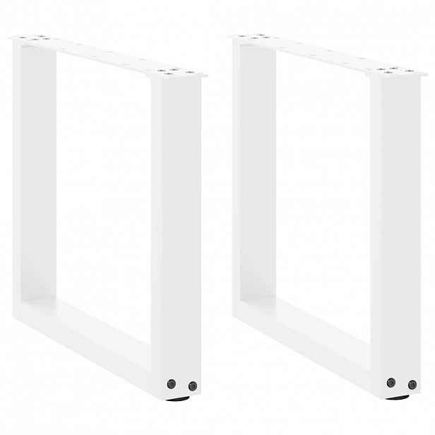 vidaXL Nohy konferenčního stolku ve tvaru U, 2 ks, bílé, 50 x (42-43) cm, ocel