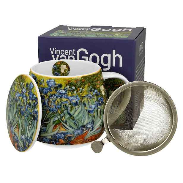 Duo Porcelánový hrnek Van Gogh Irises 430 ml se sítkem vícebarevný