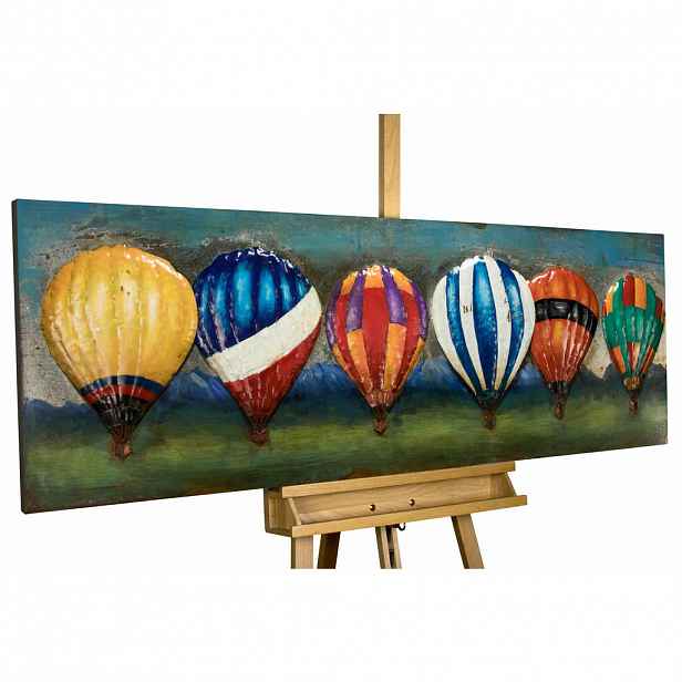KUNSTLOFT KOVOVÝ OBRAZ BAREVNÝ LET, 144/44 CM