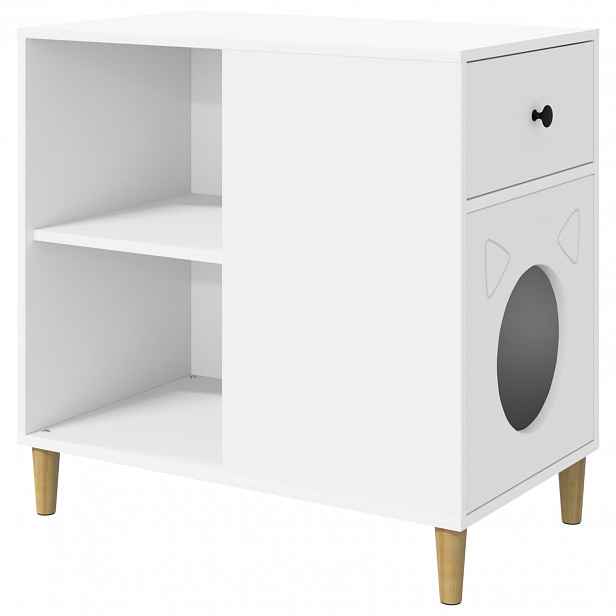 vidaXL Kočičí dům Bílá 72 x 42,5 x 70 cm Kompozitní dřevo