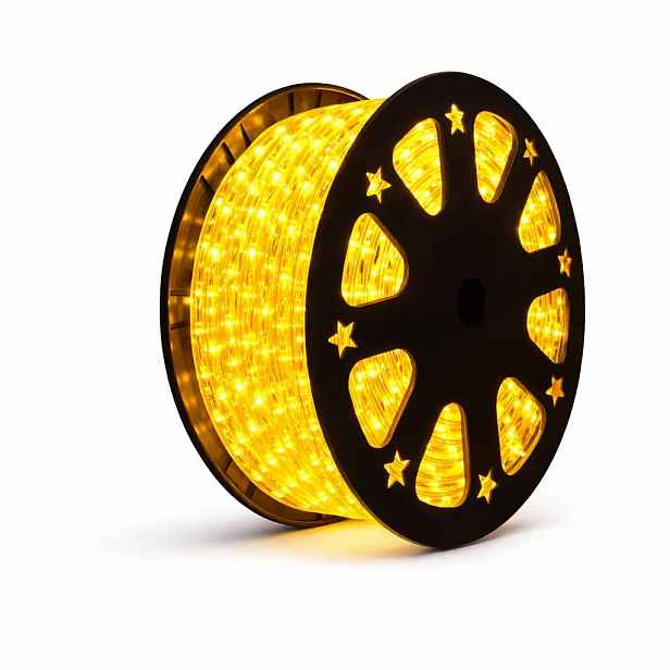 Easy Fix světelná LED hadice venkovní, 50 m, žlutá, 1500 diod, čirý kabel, IP44, cívka