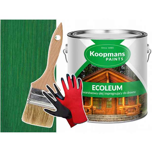 Olej na dřevo Fasády Asfaltový Šindel Ecoleum Zelený 2,5L