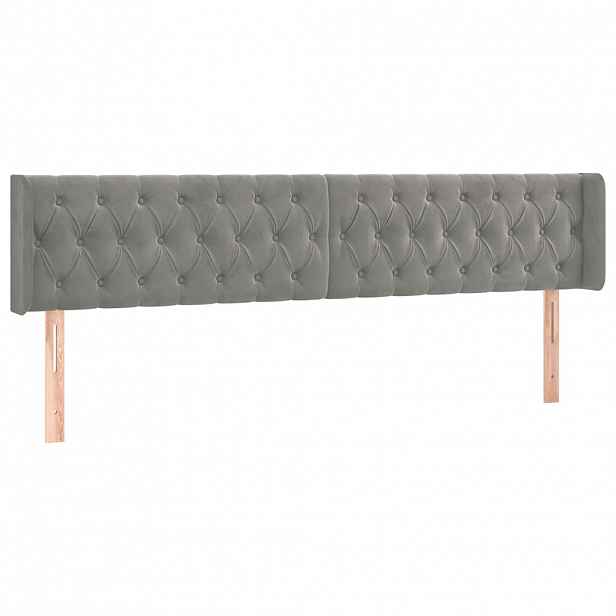 vidaXL Čelo postele typu ušák světle šedé 183x16x78/88 cm samet