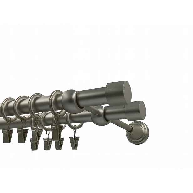 Garnýž Kovový 19+19 mm MIX Koncovek Satén 240 cm Smart galvanizovaný