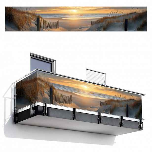 MuchoWow BALKONOVÁ ZÁSTĚNA Pláž - duny - západ slunce 500x90 cm
