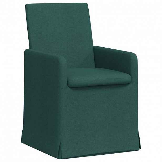 vidaXL Jídelní židle 2 ks Textil Tmavě zelená 57 x 68 x 94 cm