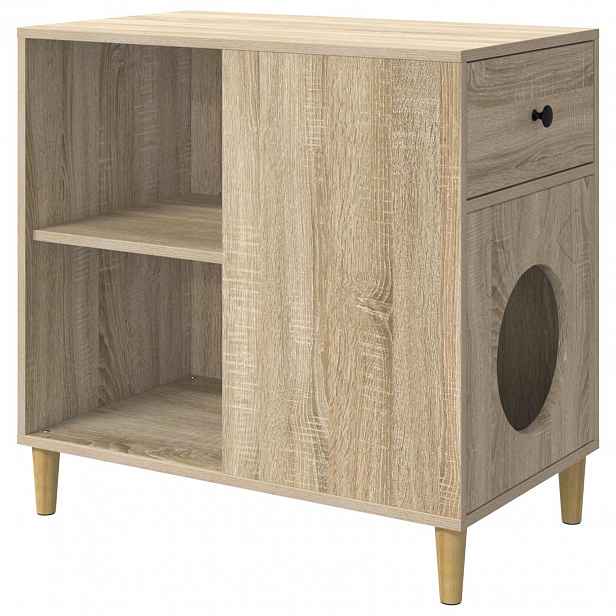 vidaXL Kočičí dům Dub sonoma 72 x 42,5 x 70 cm Kompozitní dřevo