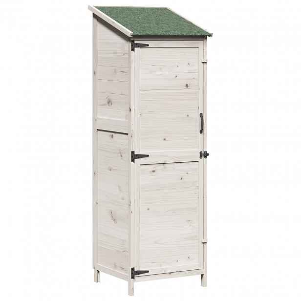 vidaXL Zahradní shed Bílá 59,5 x 56 x 176,5 cm Masivní jedlové dřevo