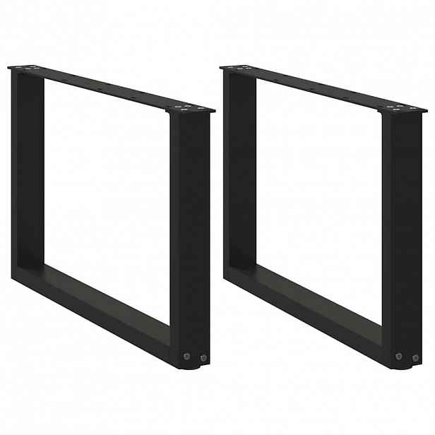 vidaXL Nohy konferenčního stolku ve tvaru U, 2 ks, černé, 60 x (42-43) cm, ocel