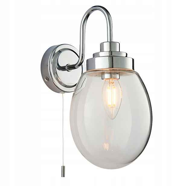 Endon Koupelnové nástěnné svítidlo IP44 Skleněné stínítko Chrom E14 4W