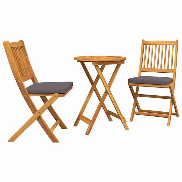 vidaXL Zahradní bistro set 3 ks Hnědá Masivní akátové dřevo