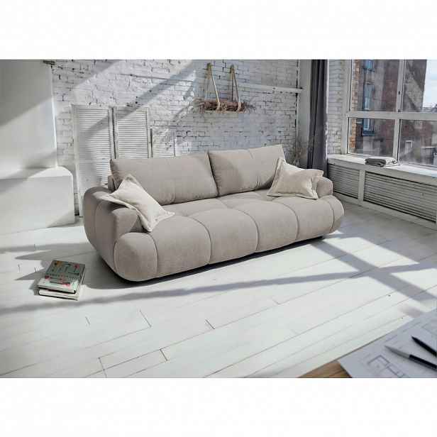 Livetastic ROZKLÁDACÍ POHOVKA, plast, textil, kompozitní dřevo, béžová