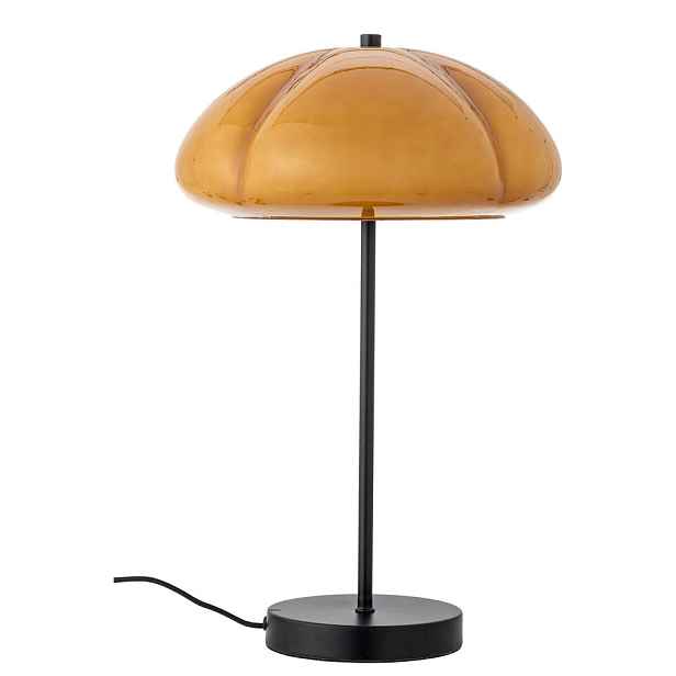 Okrově žlutá stolní lampa se skleněným stínidlem (výška 46,5 cm) Kinoko – Bloomingville