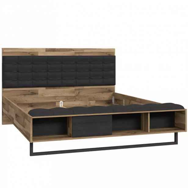 Postel 160cm Jakobina Dub/Černá
