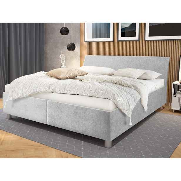 Postel Bali 180x200 cm, světle šedá látka